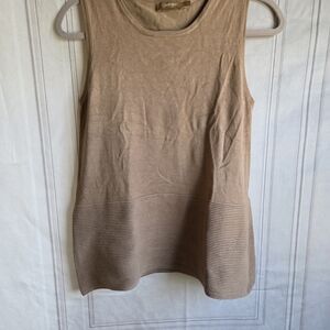 Conbipel Italian Cashmere-Look Sleeveless Knit Tunic in Light Taupe